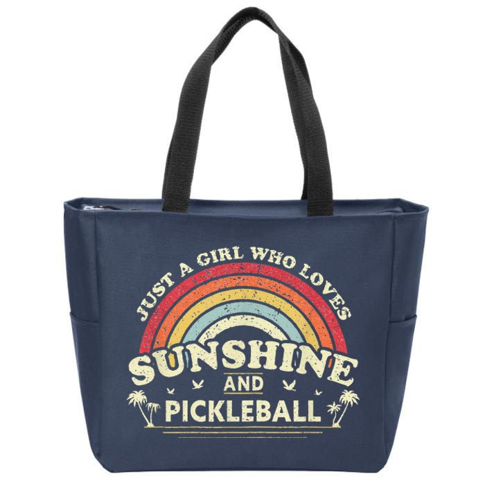 Pickleball . A Girl Who Loves Sunshine And Pickleball Zip Tote Bag