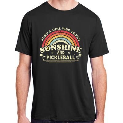 Pickleball A Girl Who Loves Sunshine And Pickleball Adult ChromaSoft Performance T-Shirt