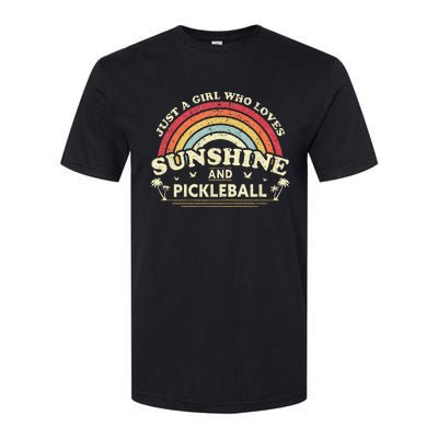 Pickleball A Girl Who Loves Sunshine And Pickleball Softstyle CVC T-Shirt