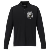 Proud Army Gift For Military Mom My Son, My Soldier, My Hero Performance Long Sleeve Polo