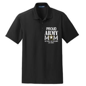 Proud Army Gift For Military Mom My Son, My Soldier, My Hero Dry Zone Grid Polo