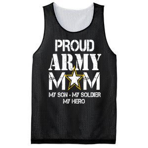 Proud Army Gift For Military Mom My Son, My Soldier, My Hero Mesh Reversible Basketball Jersey Tank