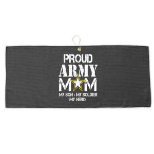 Proud Army Gift For Military Mom My Son, My Soldier, My Hero Large Microfiber Waffle Golf Towel