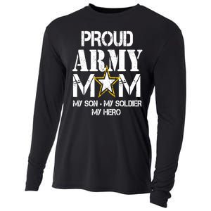 Proud Army Gift For Military Mom My Son, My Soldier, My Hero Cooling Performance Long Sleeve Crew