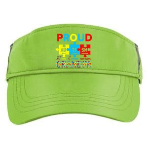 Proud Autism Grandpa Cute Autism Awareness Puzzle Pieces Adult Drive Performance Visor