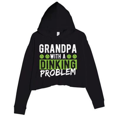 Pickleball Accessories Gift Dinking Grandpa Pickleball Cool Gift Crop Fleece Hoodie