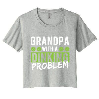 Pickleball Accessories Gift Dinking Grandpa Pickleball Cool Gift Women's Crop Top Tee