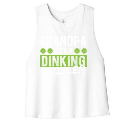 Pickleball Accessories Gift Dinking Grandpa Pickleball Cool Gift Women's Racerback Cropped Tank