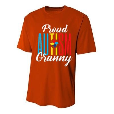 Proud Autism Granny Awareness Support Performance Sprint T-Shirt