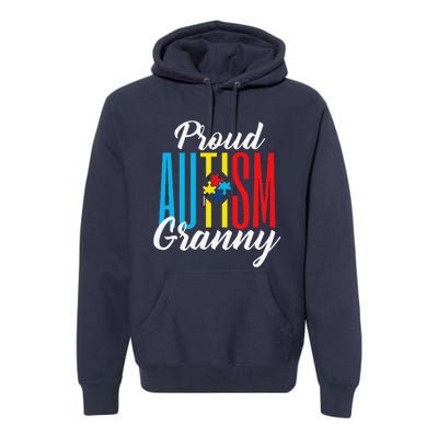 Proud Autism Granny Awareness Support Premium Hoodie