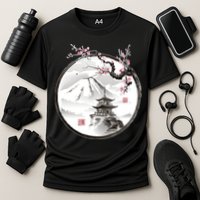 Pagoda Japanese Ink Painting Performance Shirt