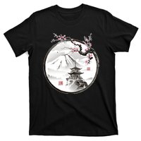 Pagoda Japanese Ink Painting T-Shirt