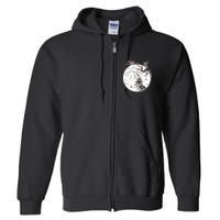 Pagoda Japanese Ink Painting Full Zip Hoodie