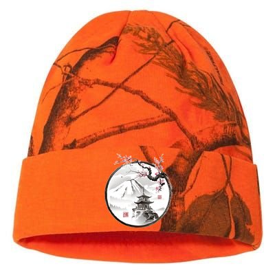 Pagoda Japanese Ink Painting Kati Licensed 12" Camo Beanie