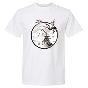 Pagoda Japanese Ink Painting Garment-Dyed Heavyweight T-Shirt