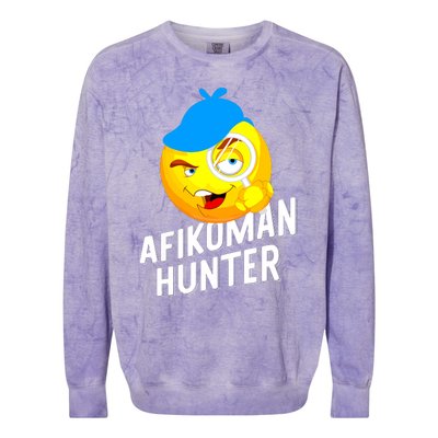 Passover Afikoman Hunter Jewish Pesach Seder T Colorblast Crewneck Sweatshirt