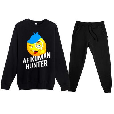 Passover Afikoman Hunter Jewish Pesach Seder T Premium Crewneck Sweatsuit Set