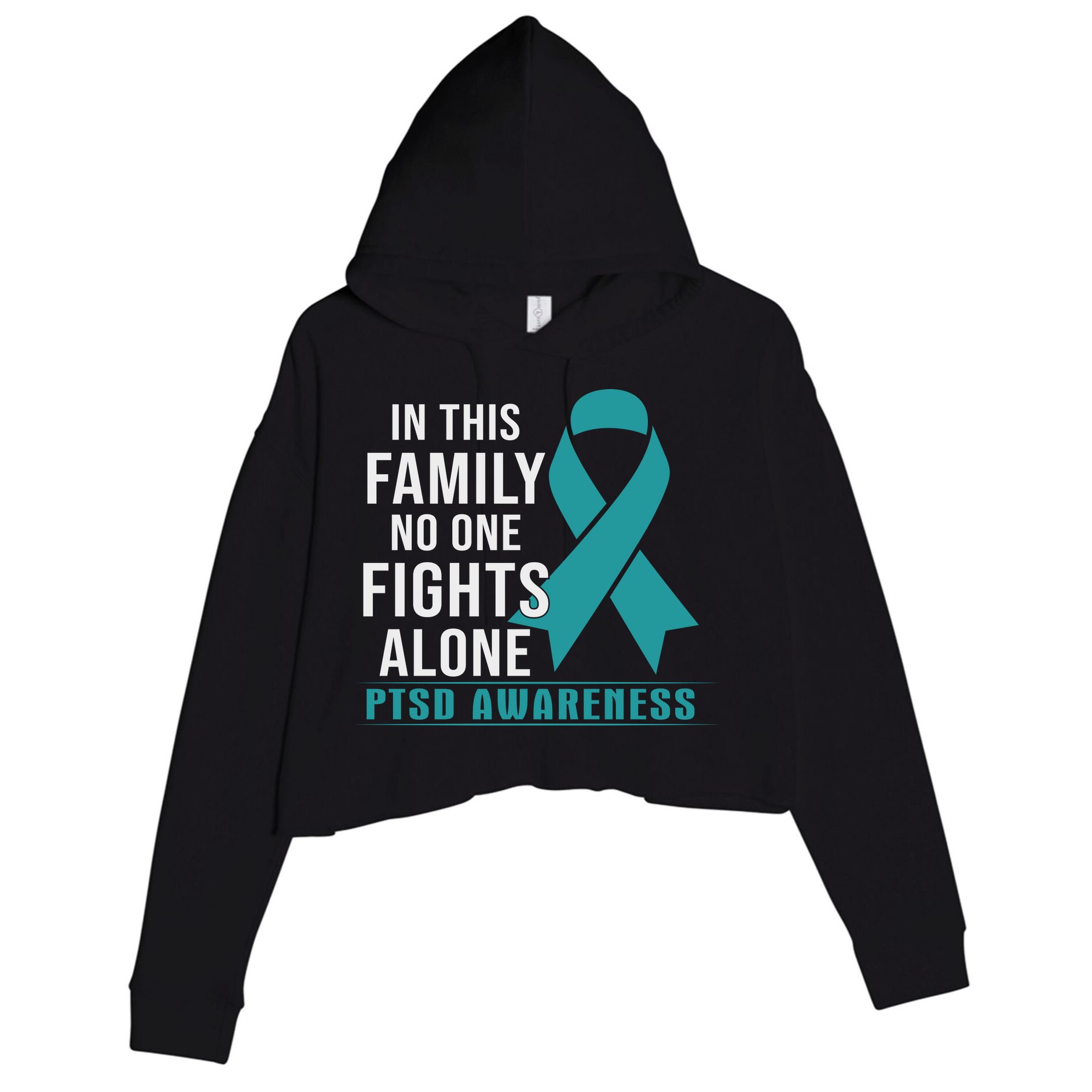 PTSD Awareness Hope Support Love Crop Fleece Hoodie