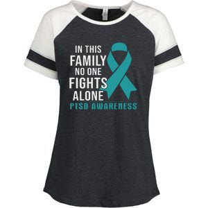 PTSD Awareness Hope Support Love Enza Ladies Jersey Colorblock Tee