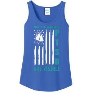 PTSD Awareness Hope Support Love American Flag Ladies Essential Tank