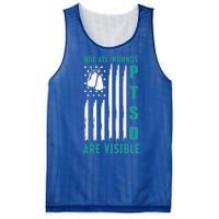 PTSD Awareness Hope Support Love American Flag Mesh Reversible Basketball Jersey Tank