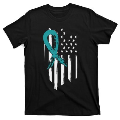 PTSD Awareness Hope Support Love American Flag T-Shirt