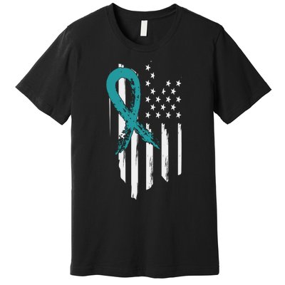 PTSD Awareness Hope Support Love American Flag Premium T-Shirt