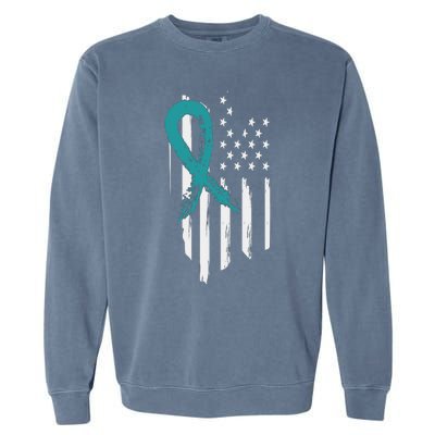 PTSD Awareness Hope Support Love American Flag Garment-Dyed Sweatshirt