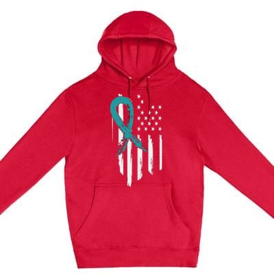 PTSD Awareness Hope Support Love American Flag Premium Pullover Hoodie