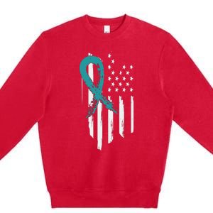 PTSD Awareness Hope Support Love American Flag Premium Crewneck Sweatshirt