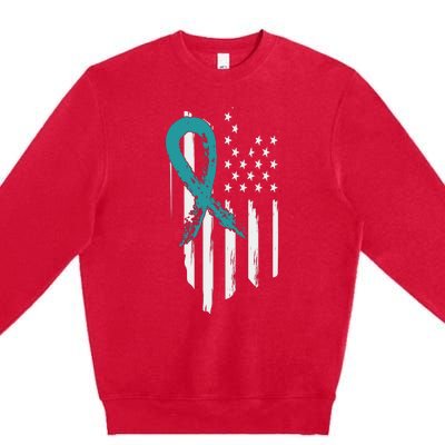 PTSD Awareness Hope Support Love American Flag Premium Crewneck Sweatshirt