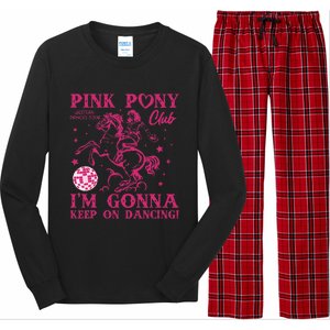 Pony And Heels Lover Girl Dacing Clubs Cowgirl Long Sleeve Pajama Set