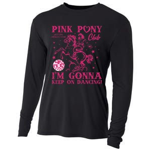 Pony And Heels Lover Girl Dacing Clubs Cowgirl Cooling Performance Long Sleeve Crew