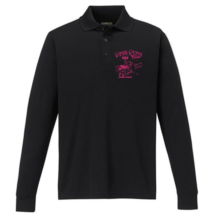 Pony And Heels Lover Clubs Cowgirl Performance Long Sleeve Polo