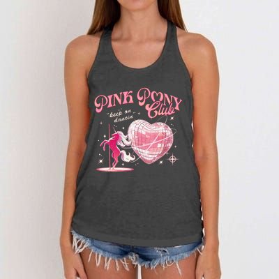 Pony And Heels Lover Clubs Disco Birthday Cowgirl Women's Knotted Racerback Tank