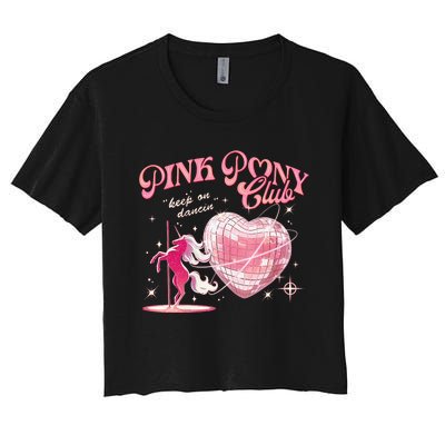 Pony And Heels Lover Clubs Disco Birthday Cowgirl Women's Crop Top Tee