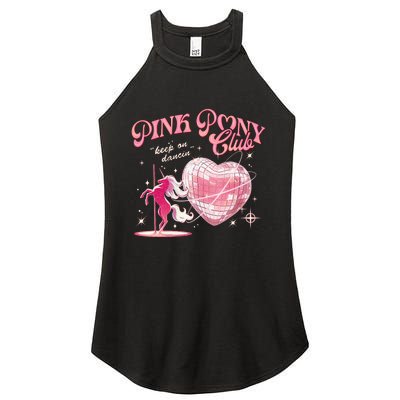 Pony And Heels Lover Clubs Disco Birthday Cowgirl Women’s Perfect Tri Rocker Tank