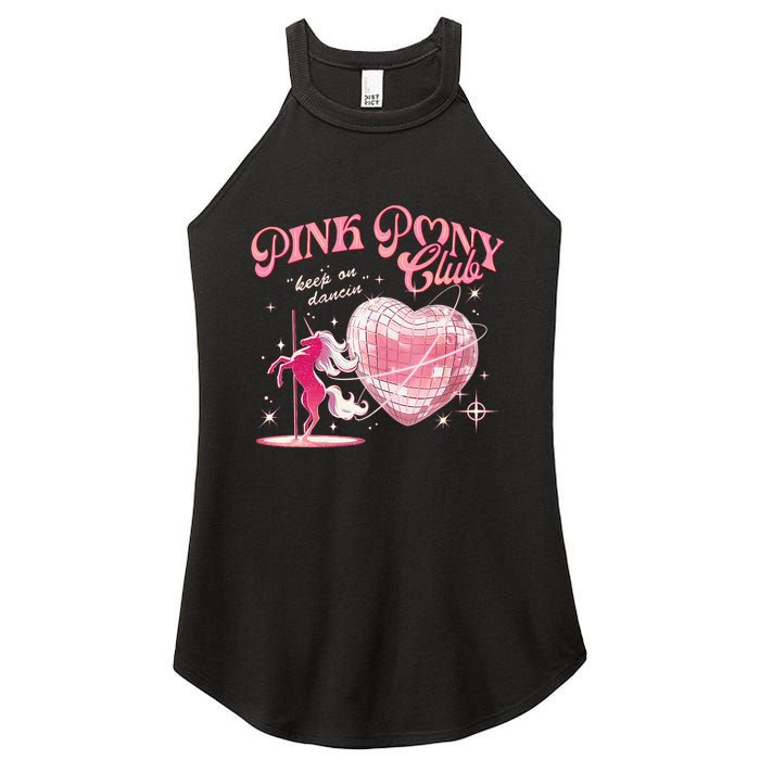 Pony And Heels Lover Clubs Disco Birthday Cowgirl Women's Perfect Tri Rocker Tank