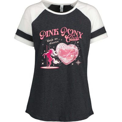 Pony And Heels Lover Clubs Disco Birthday Cowgirl Enza Ladies Jersey Colorblock Tee