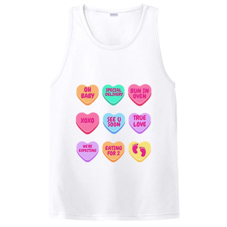 Pregnancy Announcement Hearts Candy Valentines Baby Reveal Gift PosiCharge Competitor Tank