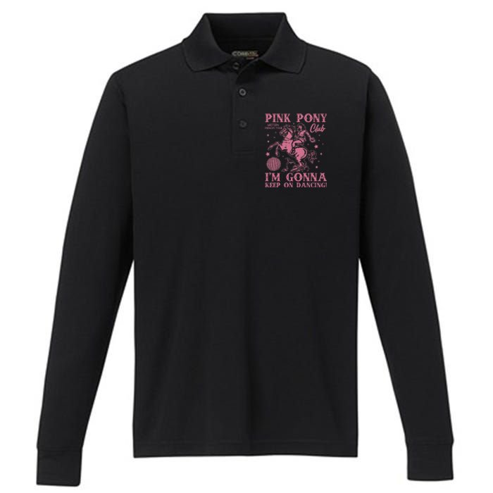 Pony And Heels Lover Clubs Disco Birthday Cowgirl Performance Long Sleeve Polo