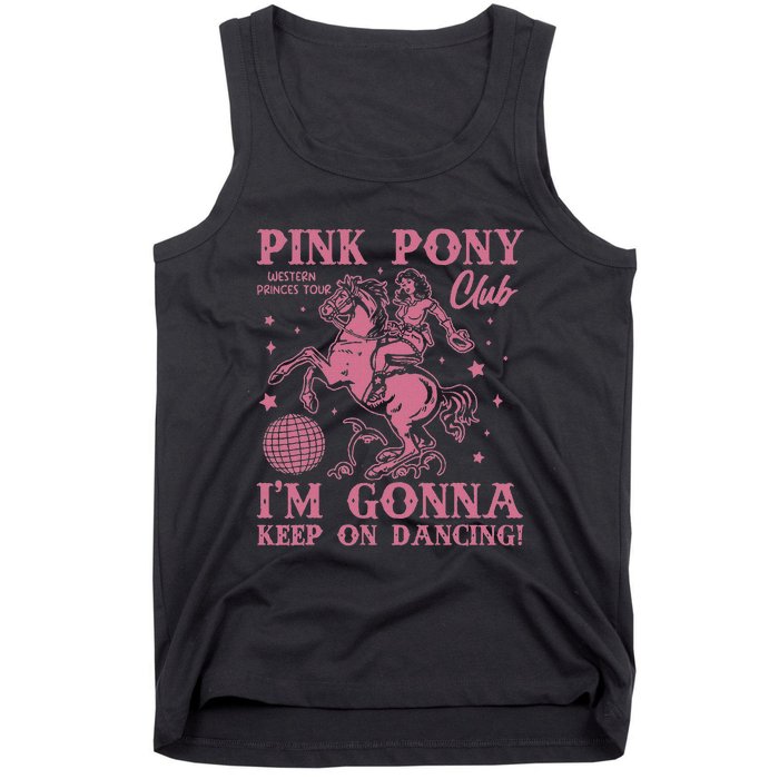 Pony And Heels Lover Clubs Disco Birthday Cowgirl Tank Top