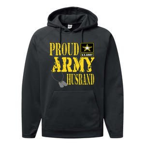 Proud Army Husband Military Pride Performance Fleece Hoodie