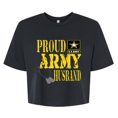 Proud Army Husband Military Pride Bella+Canvas Jersey Crop Tee