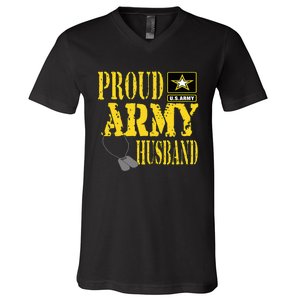 Proud Army Husband Military Pride V-Neck T-Shirt