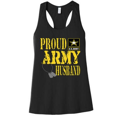 Proud Army Husband Military Pride Women's Racerback Tank