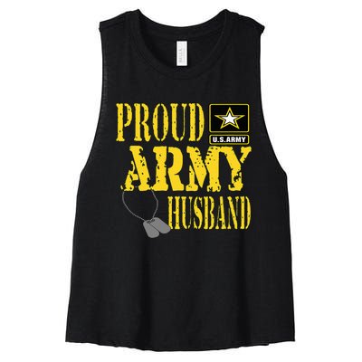 Proud Army Husband Military Pride Women's Racerback Cropped Tank