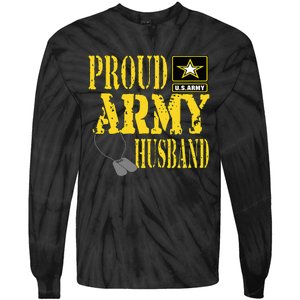 Proud Army Husband Military Pride Tie-Dye Long Sleeve Shirt