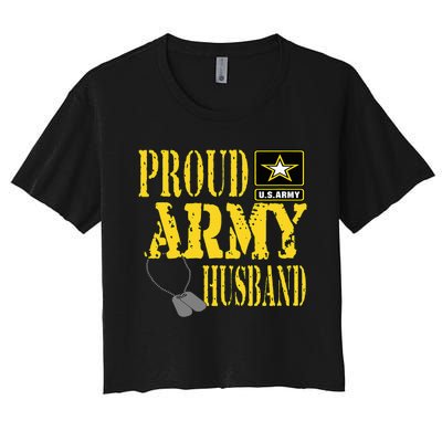 Proud Army Husband Military Pride Women's Crop Top Tee