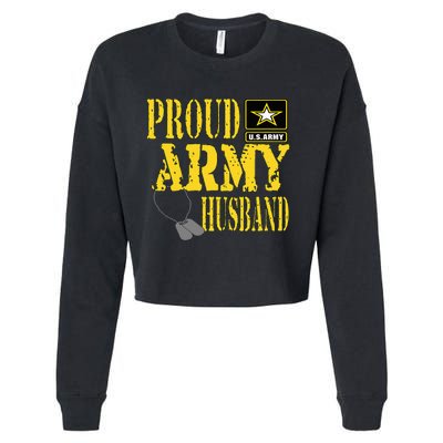 Proud Army Husband Military Pride Cropped Pullover Crew